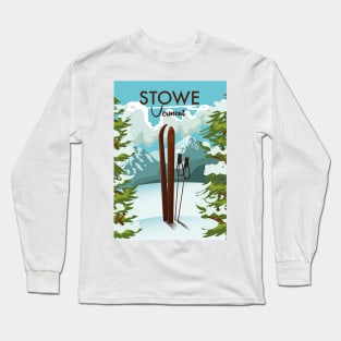 Stowe Vermont Ski poster print art Long Sleeve T-Shirt